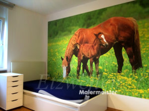 Referenz - Maler Etzweiler - Wandtapete Pferde