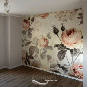 Referenz - Maler Etzweiler - Fototapete mit Rosen
